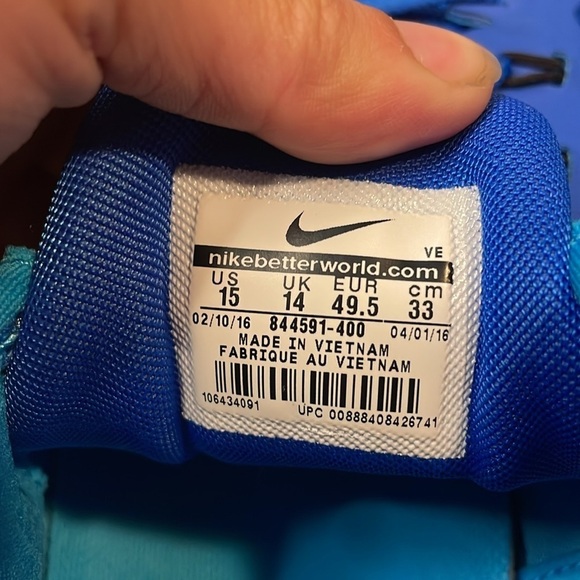 Nike Lunarstelos Mens Size 15 844591-400 Running Hyper Cobalt Black Blue White - Picture 6 of 8